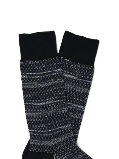 Missoni Multicolored Mid-calf Knit Socks In Black