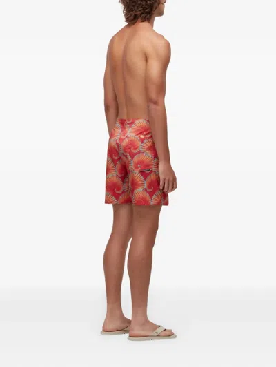 Osklen Aquaone Flex Drawstring Swim Shorts In Red