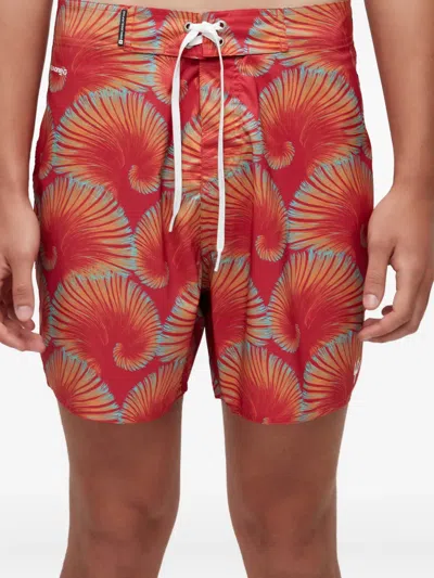 Osklen Aquaone Flex Drawstring Swim Shorts In Red