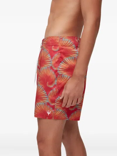 Osklen Aquaone Flex Drawstring Swim Shorts In Red
