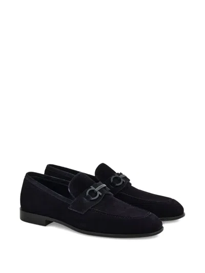 Ferragamo Gancini-buckle Loafers In Blue