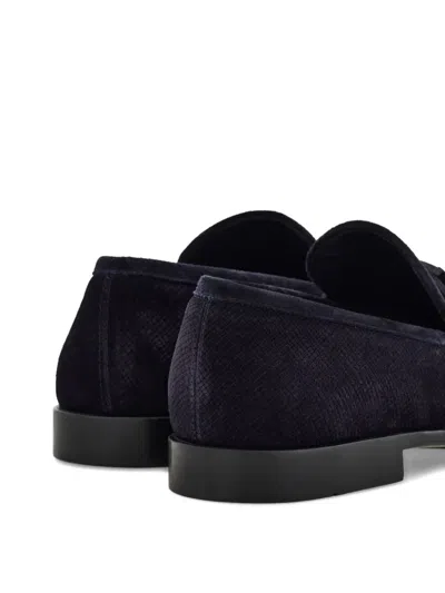 Ferragamo Gancini-buckle Loafers In Blue