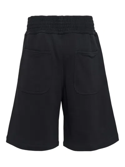 Comme Des Garçons Brushed Wool Black Shorts In Black