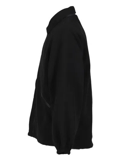 Gr10k Minimalistic Black Jacket With Zip Fastening And Turn-down Collar In Black