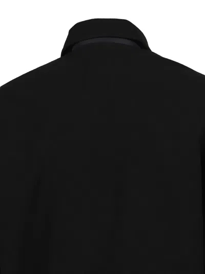 Gr10k Minimalistic Black Jacket With Zip Fastening And Turn-down Collar In Black