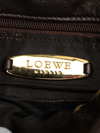 Pre-owned Loewe 2000-2025 Nappa Flamenco Drawstring Crossbody Bag In Brown