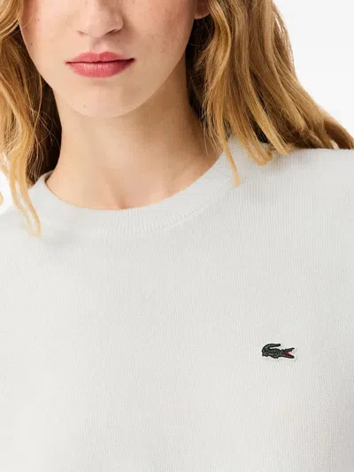 Lacoste Logo-patch Sweater In White