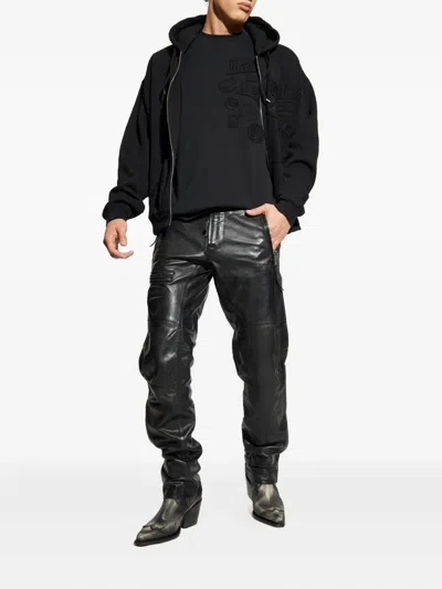 Dsquared2 X Magliano Zip-up Drawstring Hoodie In Black