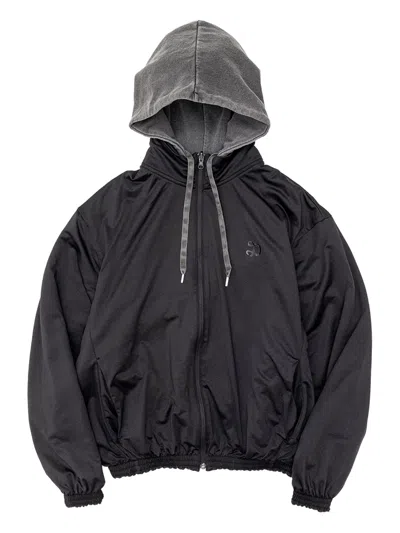 LOGO细节拉链连帽衫