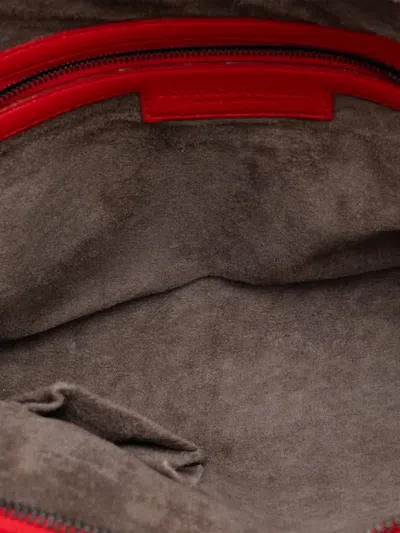 Pre-owned Bottega Veneta 2012-2025 Nappa Intrecciato Nodini Crossbody Bag In Red