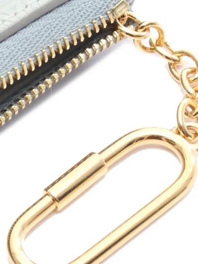 Pre-owned Celine 2010-2025 Triomphe Embossed Leather Purse Coin Pouch In Blue