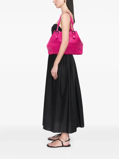 Pre-owned Bottega Veneta 2012-2025 Large Nappa Intrecciato Cesta Tote Bag In Pink