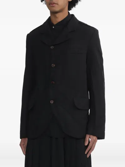 Black Comme Des Garçons Pocket Button Blazer In Black