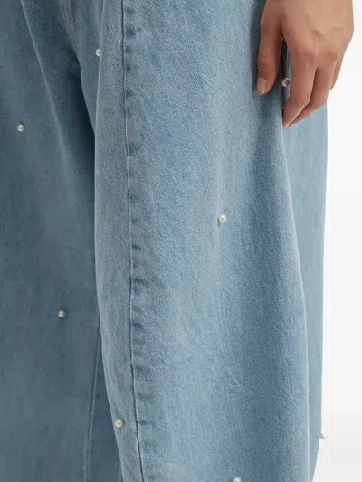 Kimhēkim Pearl-embellished Jeans In Blue