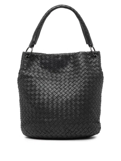 Pre-owned Bottega Veneta 2011 Nappa Intrecciato Bucket Bag In Black