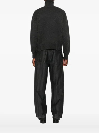 Taiga Takahashi Roll-neck Knitted Sweater In Black