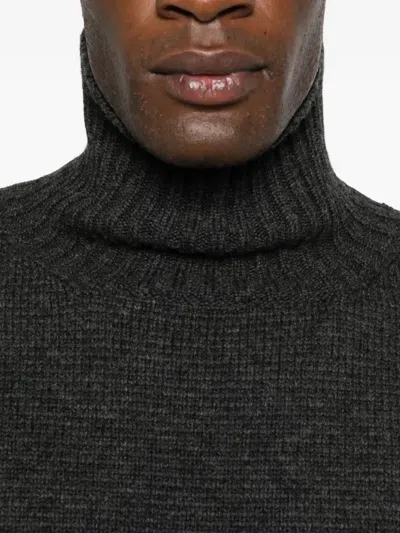 Taiga Takahashi Roll-neck Knitted Sweater In Black