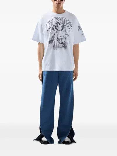 Gcds Split Leg Trousers In Blue