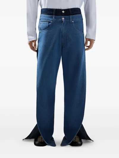 Gcds Split Leg Trousers In Blue
