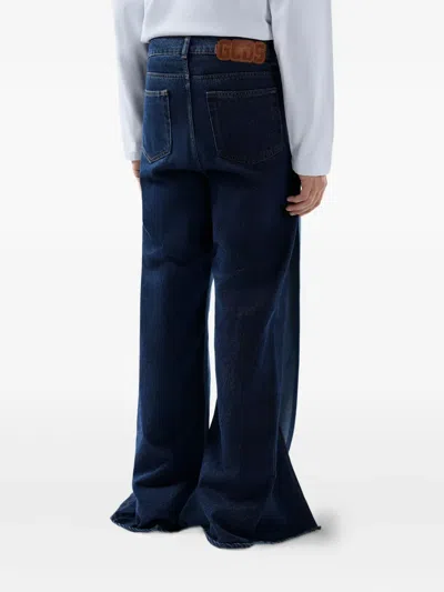 Gcds Split Leg Trousers In Blue