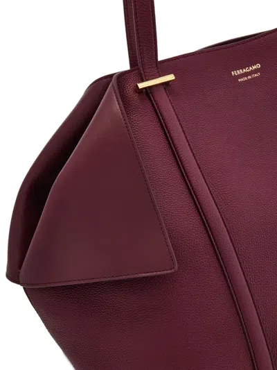 Ferragamo Large Folded-sides Tote Bag In Neutral