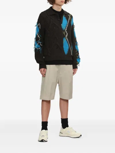 菱形纹绞花针织毛衣