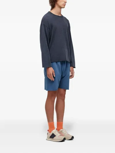 Osklen Drawstring Raw-cut Shorts In Blue