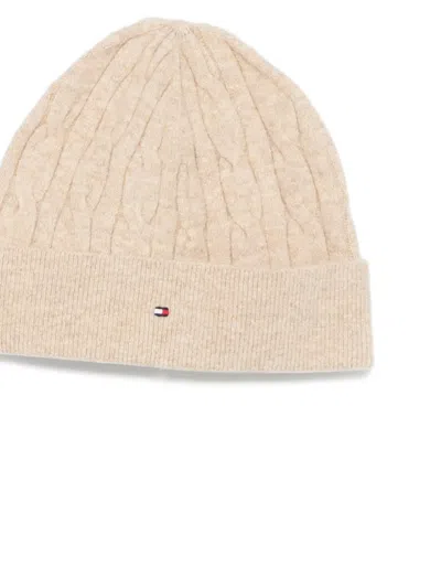 Tommy Hilfiger Junior Cable-knit Beanie Set In Neutral