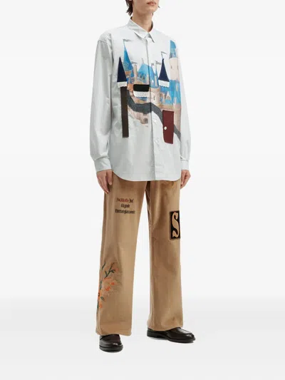 Khoki Striped Shirt In White