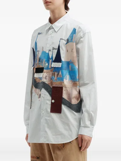 Khoki Striped Shirt In White