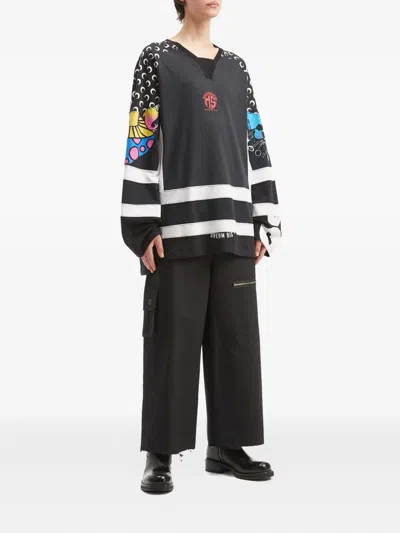 Westfall Patchwork Cargo Trousers In Black