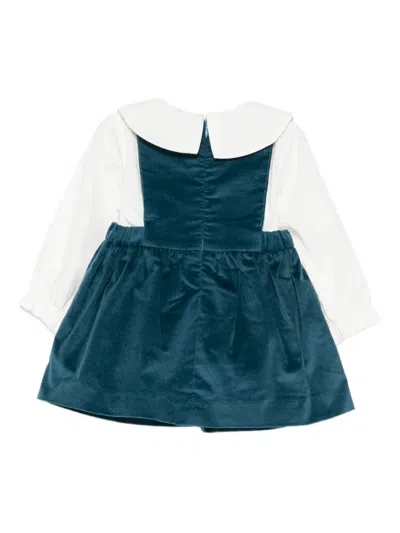 Paz Rodriguez Embroidered Layered Dress In Green