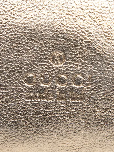 Pre-owned Gucci 2000-2015 Metallic Leather Drawstring Pouch In Gold