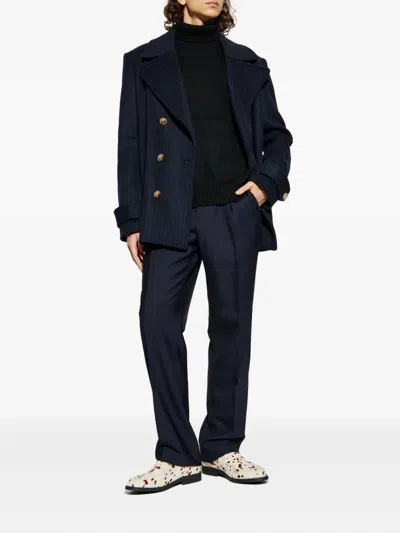 Add Roll-neck Merino Sweater In Black