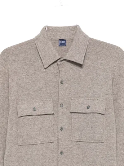 Fedeli Cashmere Shirt Jacket In Gray