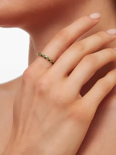 Yvonne Léon 9k Yellow Gold Check-pattern Ring In Gold