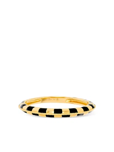 Yvonne Léon 9k Yellow Gold Check-pattern Ring In Gold
