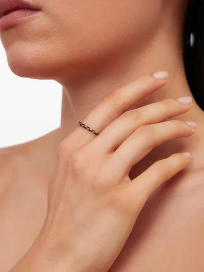 Yvonne Léon 9k Yellow Gold Check-pattern Ring In Gold