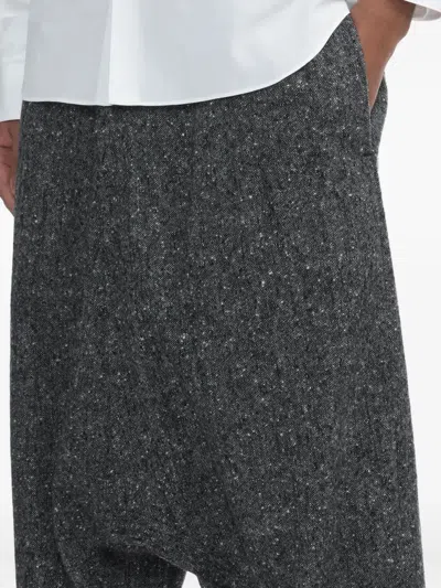 Black Comme Des Garçons Elasticated Wool Trousers In Gray