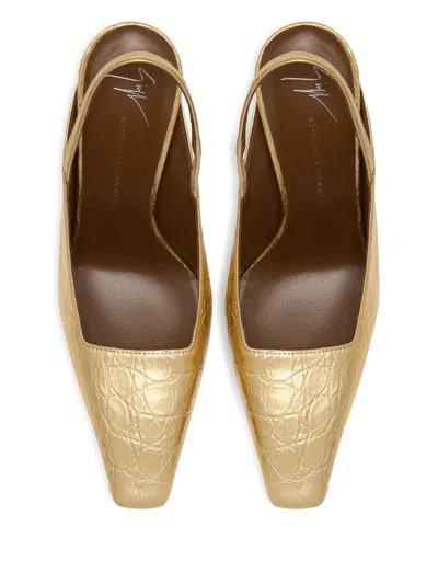 Giuseppe Zanotti 90mm Brendha Crocodile-print Square-toe In Animal Print