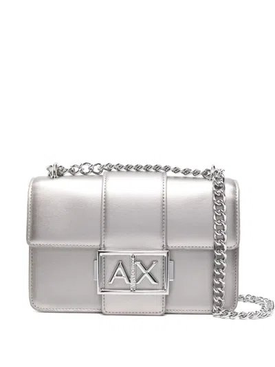 Armani Exchange Logo-plaque Mini Crossbody Bag In Gray
