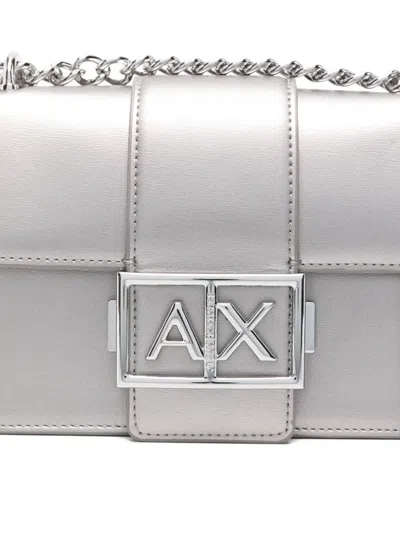Armani Exchange Logo-plaque Mini Crossbody Bag In Gray
