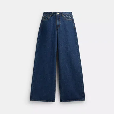 Coach Baggy Denim Pants In Organic Cotton In Blue