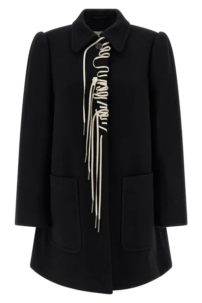 Dries Van Noten Structured White Jacket With High Shoulder Pads And Elegant Collar In Black