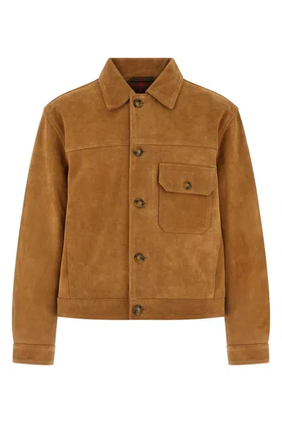 Baracuta Roughout Button-up Pocket Jacket In Brown