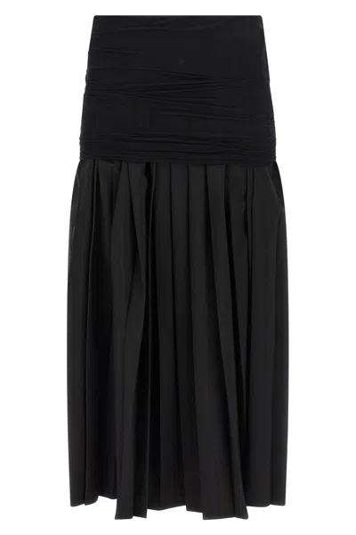 Mm6 Maison Margiela Black Tshirt With Numeric Patch And Tape Detail In Black