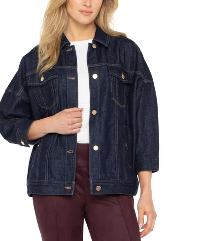 Liverpool Los Angeles Drop Shoulder Jean Jacket In Purple