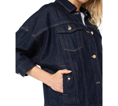 Liverpool Los Angeles Drop Shoulder Jean Jacket In Purple