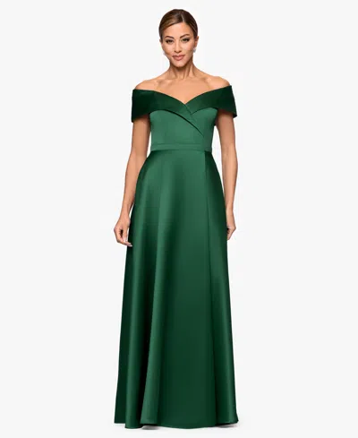 Xscape Women's Sweetheart Neck Maxi Dress In Green