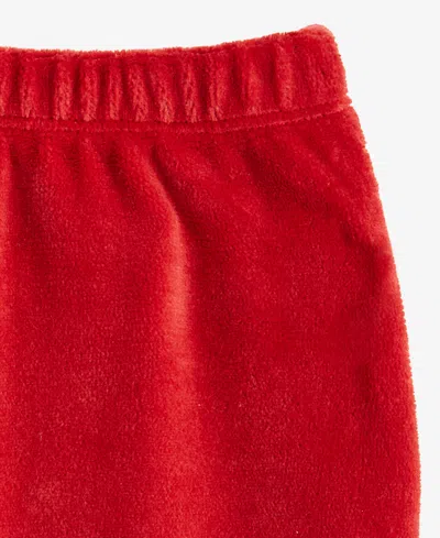 First Impressions Baby Girls Velour Ruffle-back Leggings, Macy's Exclusive In Red